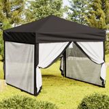 Prolenta Maison Exclusive Opvouwbare partytent met zijwanden, zwart, 3x3 meter