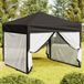 Prolenta Maison Exclusive Opvouwbare partytent met zijwanden, zwart, 3x3 meter