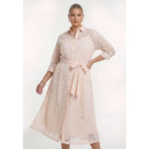YOEK Viscose Jurk Plus Size - Bruin