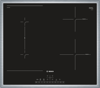 Bosch Serie 6 PVS645FB5E - 60cm Induction Hob - Black & Stainless Steel