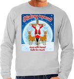 Bellatio Decorations Shoppartners Bv Foute Kersttrui / sweater - History repeats man with beard talks too much - grijs voor heren - kerstkleding / kerst outfit XXL