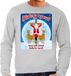Bellatio Decorations Shoppartners Bv Foute Kersttrui / sweater - History repeats man with beard talks too much - grijs voor heren - kerstkleding / kerst outfit XXL