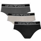 Armani Herenslips 3-pack met logoband grijs - zwart