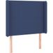 Tête de lit bleu tissu 103x16x118/128 cm