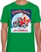 Bellatio Decorations Fout Kerstshirt / t-shirt - Driving home for christmas - motorliefhebber / motorrijder / motor fan groen voor heren - kerstkleding / kerst outfit L