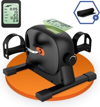 Duerté Stoelfiets Bewegingstrainer - Bureau Fiets Trainer - Deskbike Fitness - Home Gym Mobiliteitstrainer en Beentrainer - Zwart - met LCD monitor en Antislipmat