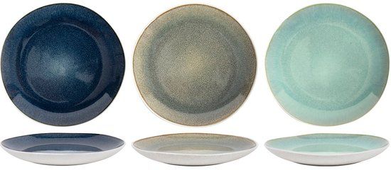 Cookinglife Ontbijtborden / Dessertborden Belize – Ø 21 cm – 6 Stuks – Keramisch – Blauw