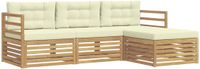 vidaXL - Bank loungeset - 4 zitplekken - Wit en crème - Polyester
