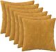 vidaXL Kussensloop 6 stuks Geel 30 x 30 cm Katoensatijn