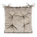 AmeliaHome Aleksa Stoelkussen met banden 40 x 40 cm, zitkussen fluweel look, beige