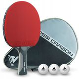 JOOLA Rossi Carbon Tafeltennisbatje met Hoes en 3 Ballen