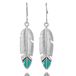 Deja Jewels Lookinggoodtoday Lange zilverkleurige oorbellen veer met turquoise en zwarte details