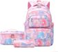 Merkloos Unyqoos® Schoolrugzak voor meisjes, 3-delig, 22 liter, inclusief lunchtas en etui, lichtgewicht en ademend, gevoerd laptopcompartiment voor 15,6″ laptops, USB-oplaadpoort, Roze Ster Tie-dye