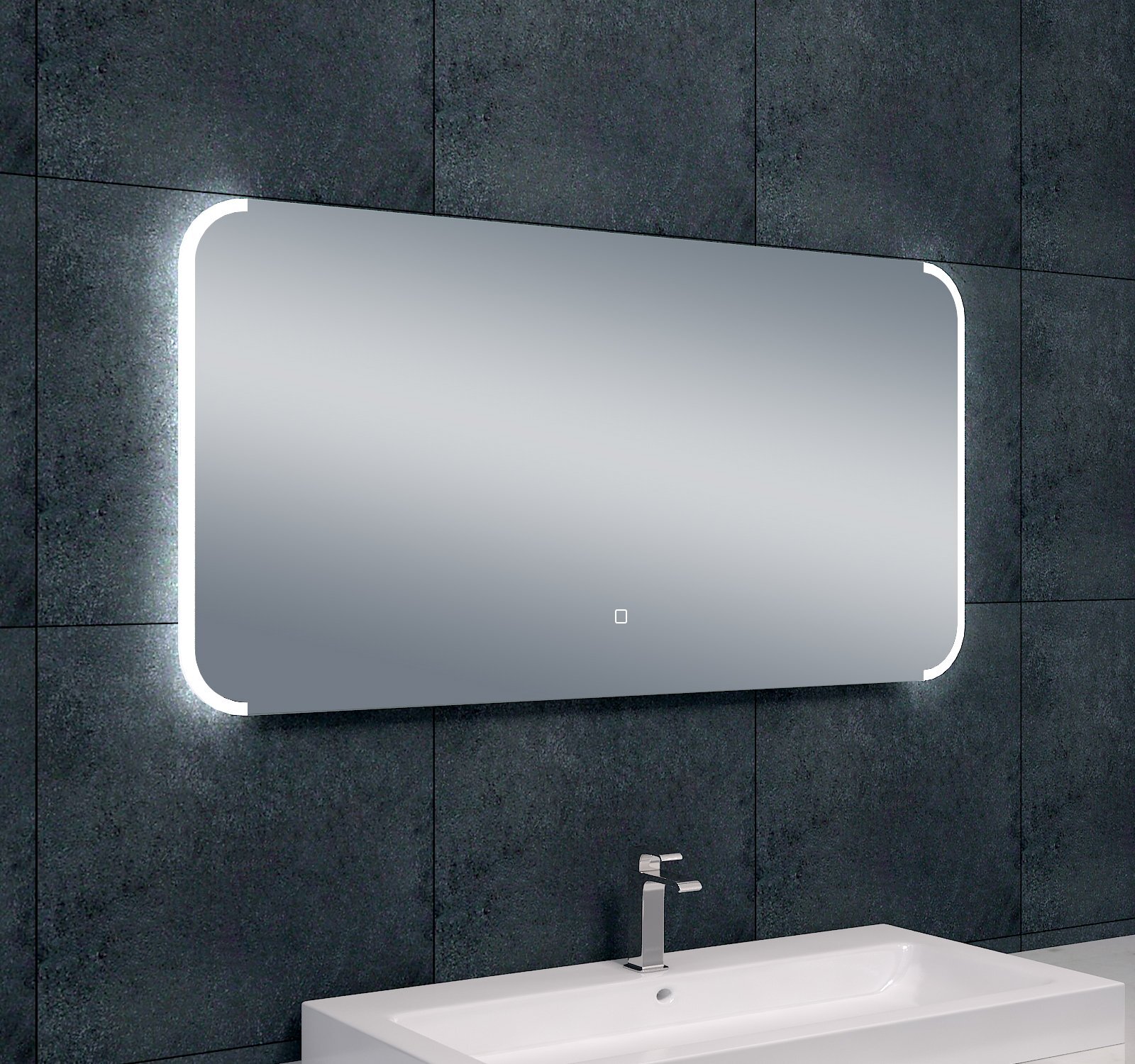 Wiesbaden Bracket spiegel met dimbare LED verlichting 120 x 60 cm