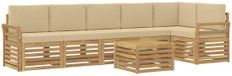 vidaXL - Buiten - bank - set - 7 - st - Wit - en - Beige - Polyester