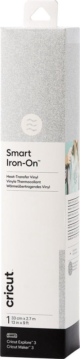 CRICUT Smart Iron-On Heat-Transfer Vinyl - Glitter Silver - 33cm x 2.7m - 1 sheet