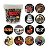 AQUARIUS AC/DC - Seau de 144 Badges 3,2 cm