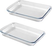 Chef Traiteur Ovenschaal van borosilicaat glas - 2x - rechthoek - 2.2 Liter - 35 x 20 x 5 cm