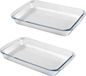 Chef Traiteur Ovenschaal van borosilicaat glas - 2x - rechthoek - 2.2 Liter - 35 x 20 x 5 cm