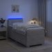 Maison Exclusive Lit boxspring exclusif avec matelas et éclairage LED, couleur gris clair, dimensions 100 x 200 cm, revêtement en velours