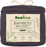 Bambaw Luxe Bamboe 1-Persoons Hoeslaken 140x200cm – Houtskool