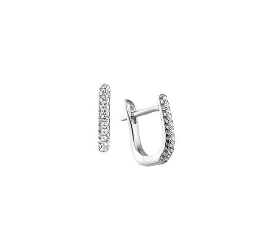 The Jewelry Collection Klapoorringen Zirkonia - Zilver Gerhodineerd
