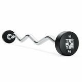 TRYM Barre d'haltères - Haltère fixe - Barre de musculation - Curlbar - EZ-curl - Fonte - CPU - 10 kg