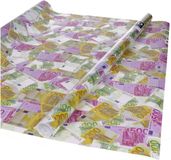 Bellatio Decorations Inpakpapier - 2x - Euro geld biljetten - 250 x 70 cm - cadeaupapier rollen - verjaardag