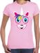 Bellatio Decorations Dieren verkleed t-shirt dames - Eenhoorn gezicht - Carnaval - Lichtroze - Maat L