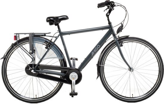 Amigo Bright - Herenfiets 28 inch - Fiets met 3 versnellingen - Antraciet