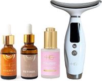 HG Aesthetics Hydrate & Verstevig Set de soins de la peau – Sérum à l'acide hyaluronique | Sérum au rétinol | Sérum booster à la vitamine C | Appareil de raffermissement du cou – Hydratation, anti-âge et éclaircissement de la peau