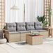vidaXL Banc de jardin - Set - 5 - pièces - Beige - poly - rotin