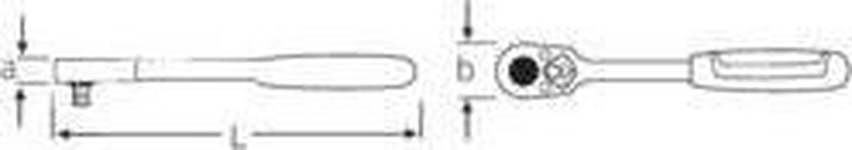 Stahlwille 512-2K 13111010 Omschakelratel 1/2 (12.5 mm) 265.5 mm