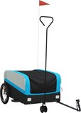 vidaXL Fietstrailer - 45 kg - IJzer - Zwart en Blauw