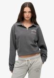Superdry Athletic Collared Halve Rits Trui Dames Charcoal