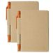 Merkloos Notitieboekje met Balpen - Hardcover - Beige/Oranje - 80 Gelinieerde Pagina's