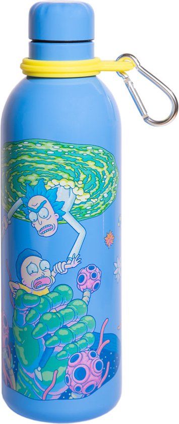 Rick & Morty Drinkfles - 500ml - RVS - Blauw