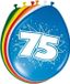 Folat 75 jaar verjaardag ballonnen - 8 stuks - mix kleuren