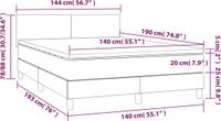vidaXL Boxspring met matras stof lichtgrijs 140x190 cm