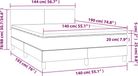 vidaXL Boxspring met matras stof lichtgrijs 140x190 cm