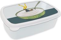 MuchoWow Broodtrommel - Wit - Lunchbox - 18x12x6 cm - BPA-vrij