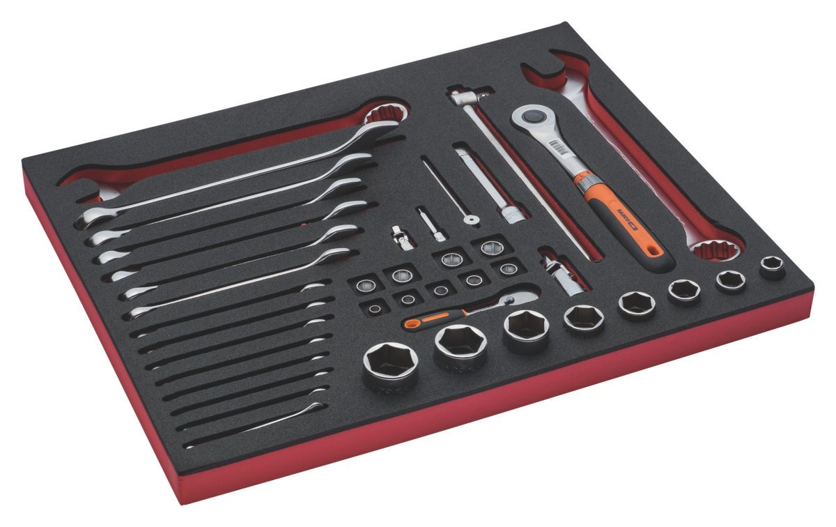 Bahco Foaminlay Fit&Go 3/3 met doppen en toebehoren 1/4" en 1/2" en ringsteeksleutels - 41-delig - FF1A5013