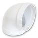 Ventilatie CCR125B 90 ° FF van ABS voor gekanaliseerde ventilatie, diameter 125 mm.