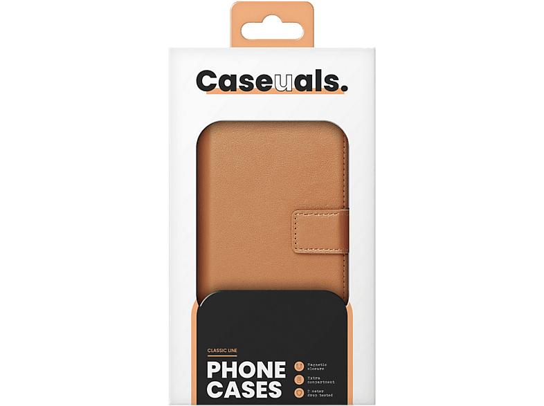 Caseuals Echt Lederen Book Case voor Samsung Galaxy A14 5G/4G - Bruin