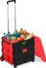 Relaxdays boodschappentrolley met deksel, 2 wielen, verstelbare handgreep, tot 35 kg, opvouwbaar, vouwkrat, rood/zwart