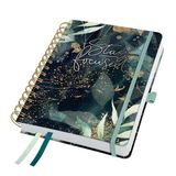 Sigel Agenda 2025 - Jolie Inspire - A5 - 7 dagen/2 pagina's - Spiraal - Glamourous Leaves