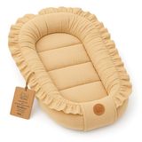 Totsy baby Mousseline Babynestje Bedverkleiner 90x50 cm - Draagbaar Katoen Wieg Pod Co Sleeper Cocoon Ademend Reis Lichtgewicht Moses Uniseks Ideaal voor Jongens Meisjes Beige