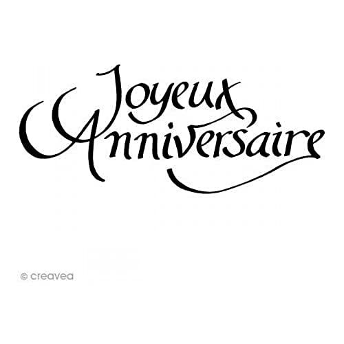 Artemio Houten stempel - Gelukkige Verjaardag - Zwart - 2,5 x 3,7 x 7,4 cm