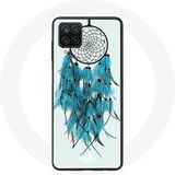 Maniacase Etui voor Samsung Galaxy A12 Dromenvanger blauw witte achtergrond