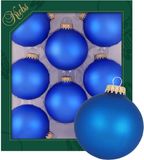 Krebs Kerstballen - 8 stuks - Velvet Blauw - Glas - 7 cm - Mat